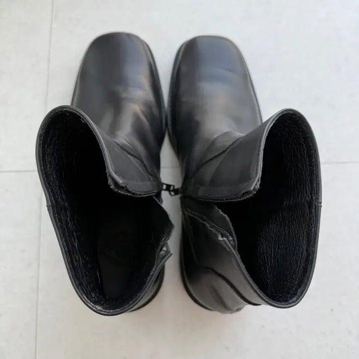 [BUNJANG] Romantic Move Square Toe Zip-up Boots Black / 로맨틱무브 스퀘어토 집업 부츠 블랙 275