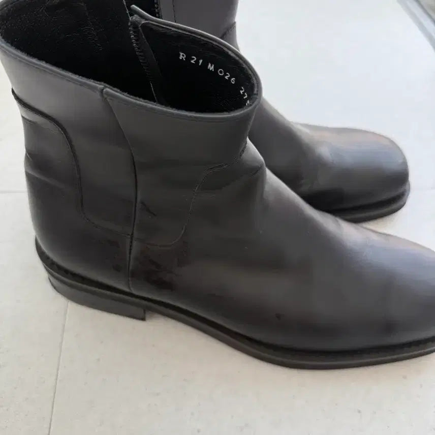 [BUNJANG] Romantic Move Square Toe Zip-up Boots Black / 로맨틱무브 스퀘어토 집업 부츠 블랙 275