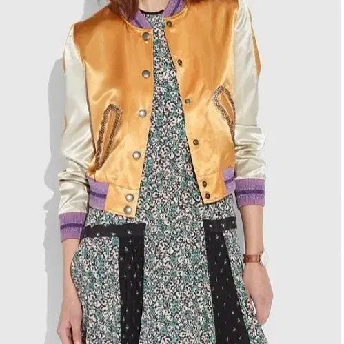 [BUNJANG] Coach Satin Varsity Jacket / 코치 새틴 바시티 자켓