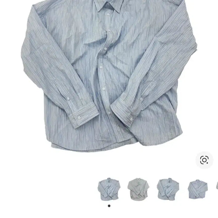 [BUNJANG] Nonnode String Tuck Stripe Shirt Sky Blue / (1)논노드 스트링 턱트 스트라이프 셔츠 스카이 블루