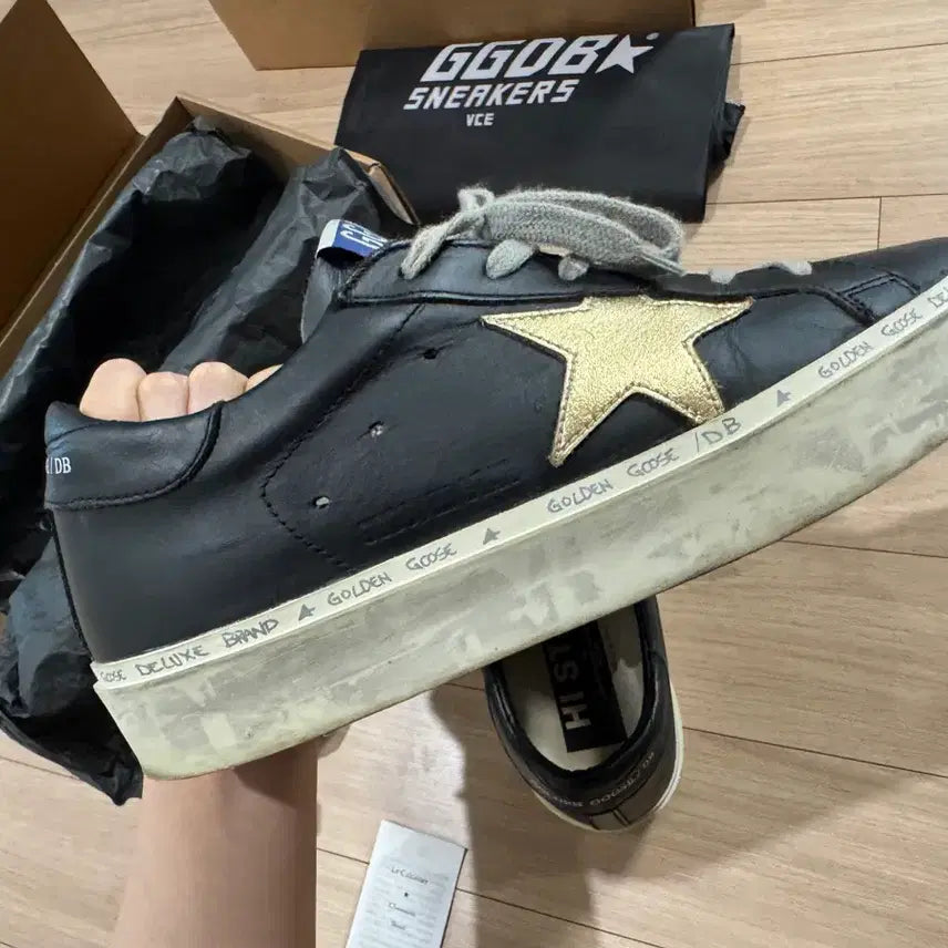 [BUNJANG] Golden Goose Superstar Black/Gold Sneakers / [골든구스] 하이스타 블랙/골드 (정품)
