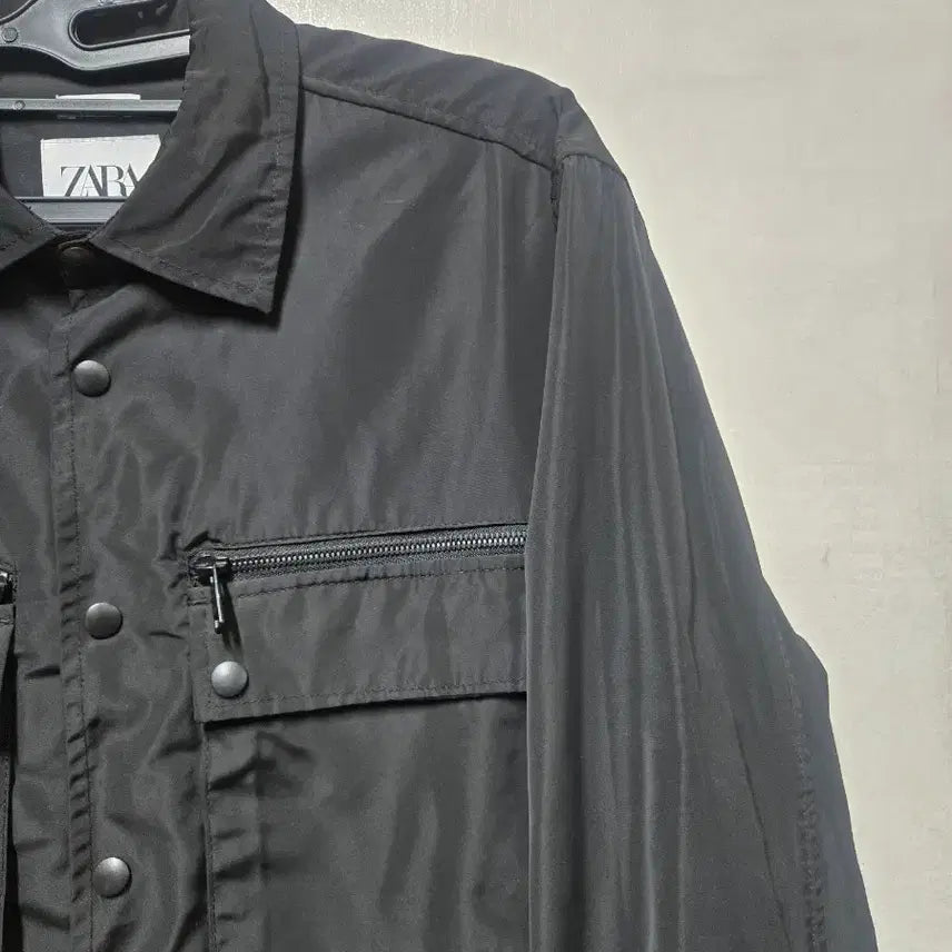 [BUNJANG] ZARA Black Prada-Twill Pocket Shirt Jacket M / 자라 블랙 프라다원단 포켓 셔츠 자켓 M
