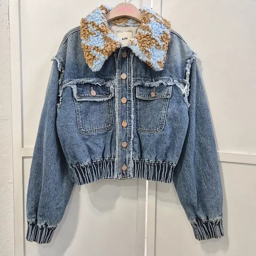 [BUNJANG] SJYP Quilted Cropped Denim Jacket / SJYP 누빔 크롭 데님 자켓