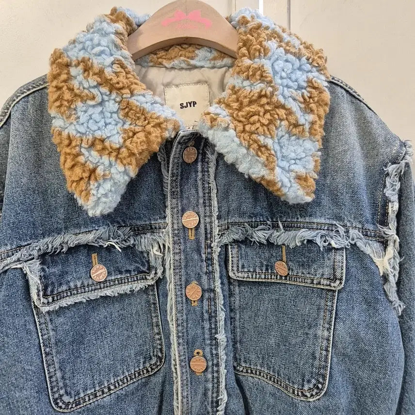[BUNJANG] SJYP Quilted Cropped Denim Jacket / SJYP 누빔 크롭 데님 자켓