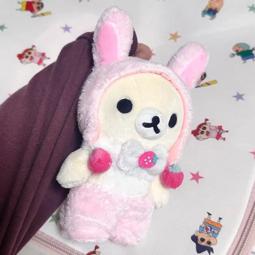 [BUNJANG] San-X Rilakkuma Strawberry Usagi Plush / [5/5까지]고전 우사기 딸기 코리락쿠마