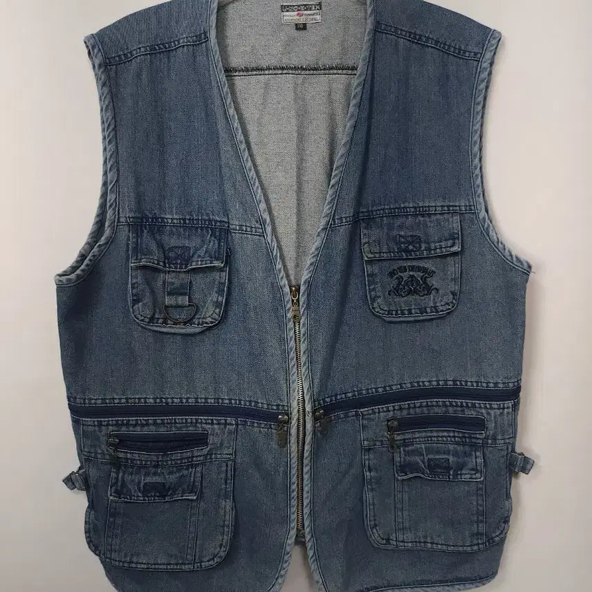 [BUNJANG] Vintage Denim Vest XXL / 빈티지 데님 조끼 베스트 포켓 디자인 110 XXL