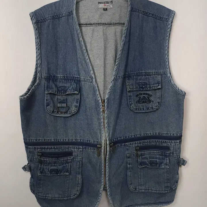[BUNJANG] Vintage Denim Vest XXL / 빈티지 데님 조끼 베스트 포켓 디자인 110 XXL