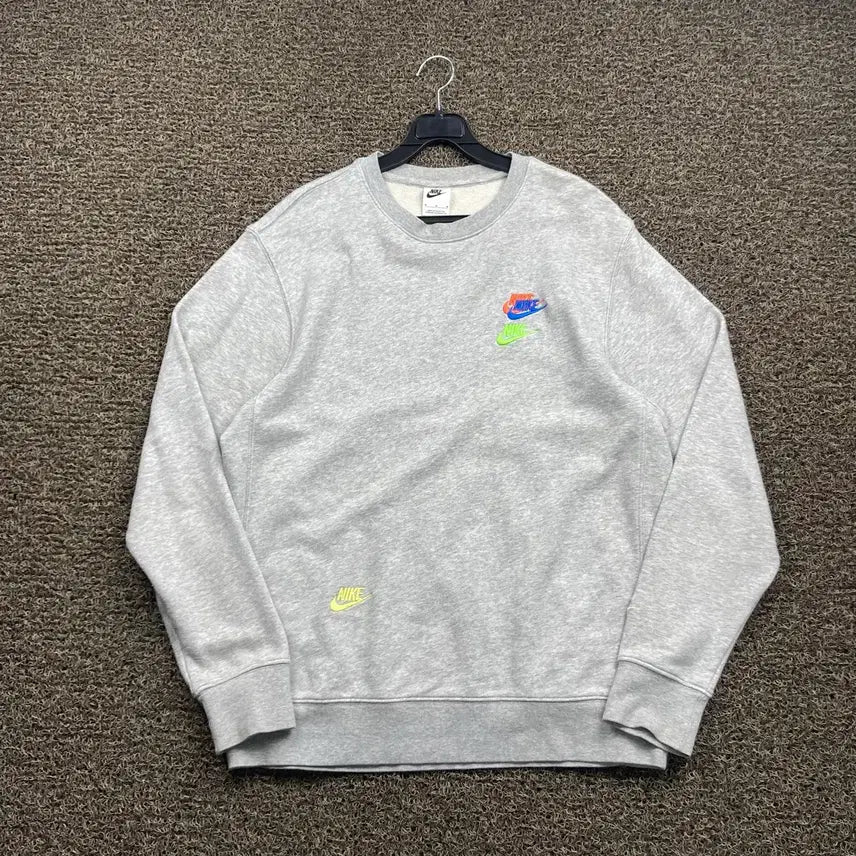 [BUNJANG] Nike Multi-Logo Grey Sweatshirt / 나이키 멀티로고 그레이 맨투맨