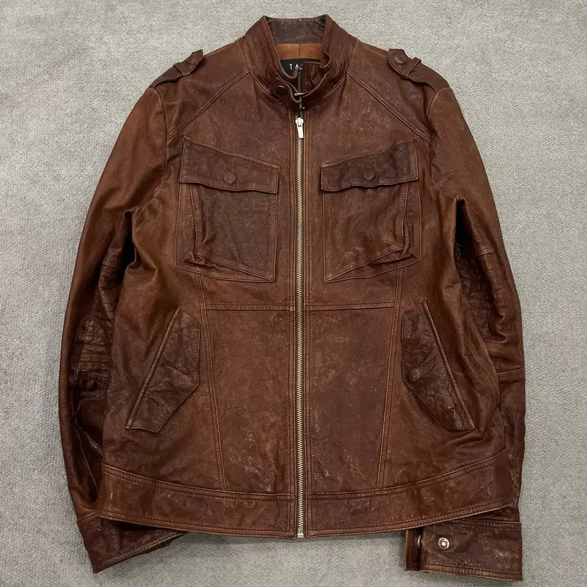 [BUNJANG] 100 TATE Lambskin Quad Pocket Leather Jacket / 100 TATE 양가죽 쿼드포켓 레더 자켓
