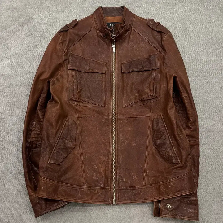 [BUNJANG] 100 TATE Lambskin Quad Pocket Leather Jacket / 100 TATE 양가죽 쿼드포켓 레더 자켓
