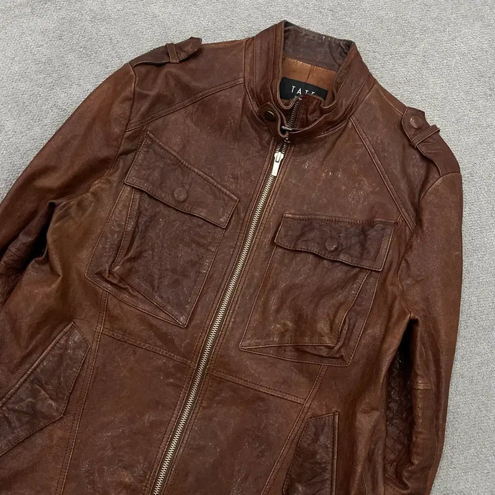 [BUNJANG] 100 TATE Lambskin Quad Pocket Leather Jacket / 100 TATE 양가죽 쿼드포켓 레더 자켓
