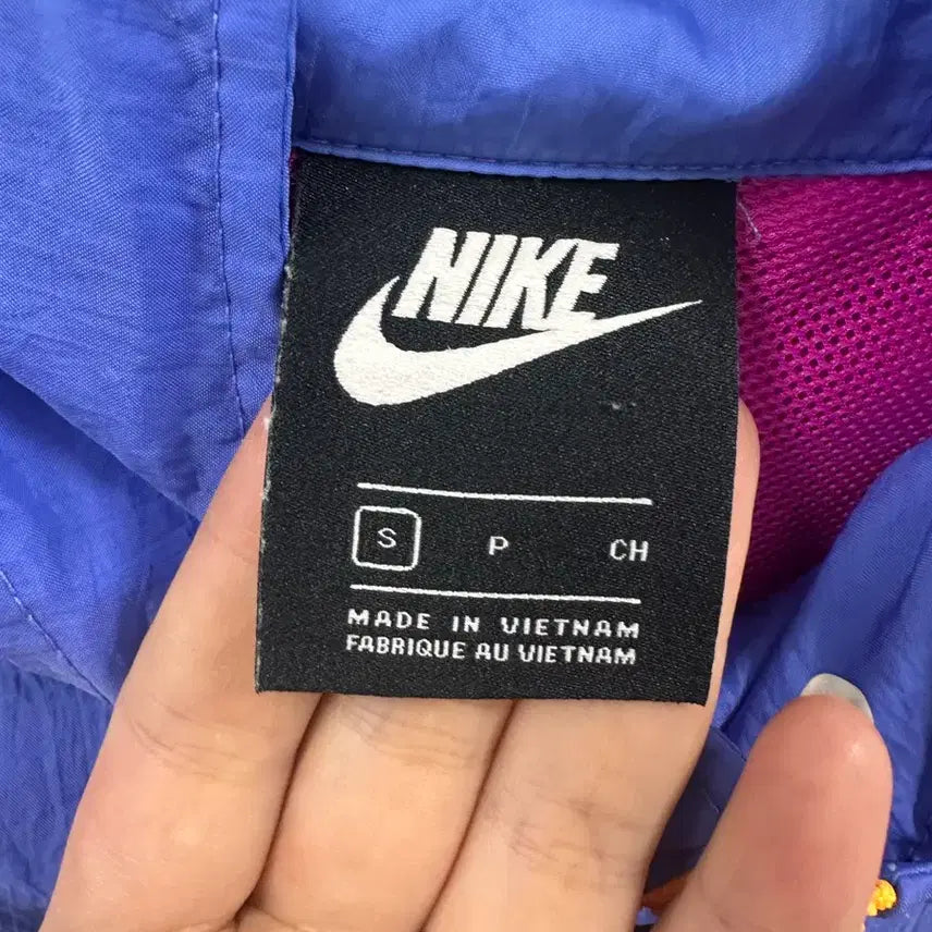 [BUNJANG] Nike Pink/Blue Windbreaker Hoodie Zip-Up Jacket (Size S) / 나이키 핑크/블루 바람막이 후드집업