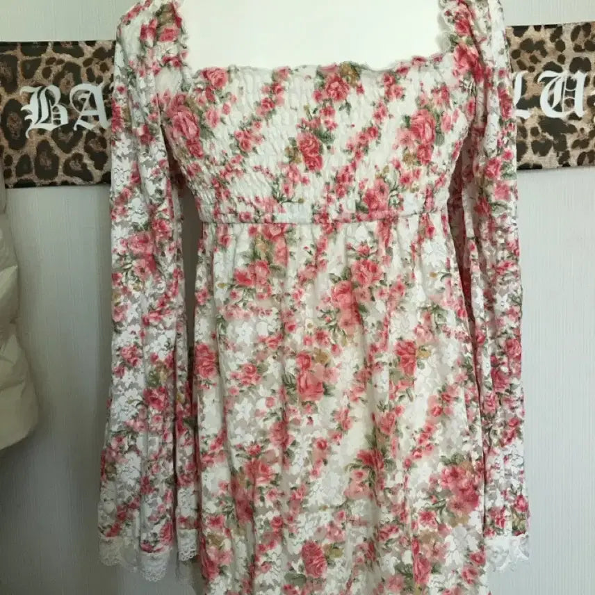 [BUNJANG] Pink Mix Himecaji Floral Top / 핑크믹스 히메카지깔 플로럴 탑 리즈리사깔