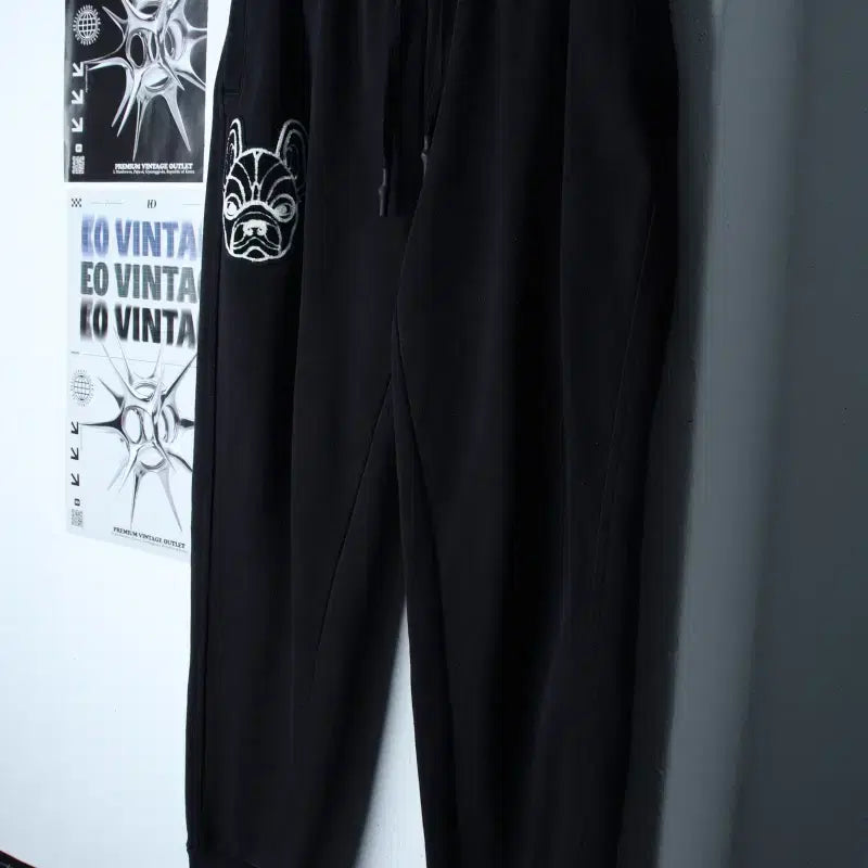 [BUNJANG] LifeWork Big Logo Jogger Training Pants Black / (S-M) 라이프워크 트레이닝복 바지 빅로고 조거 블랙 풀오버-2621
