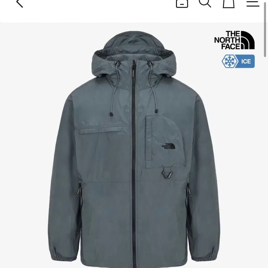 [BUNJANG] The North Face Unisex Windbreaker Jacket Charcoal / 노스페이스 바람막이 새상품 택ㅇ