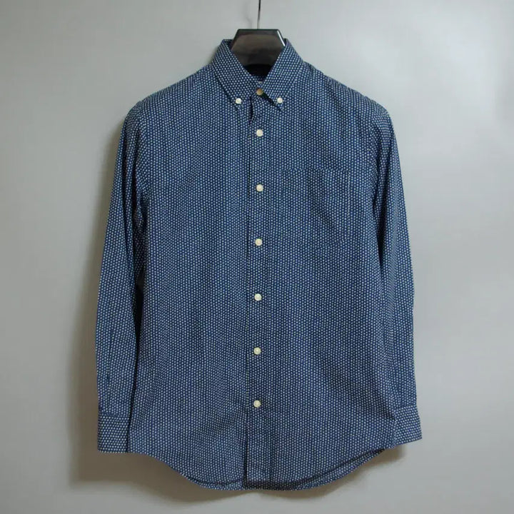 [BUNJANG] Club Monaco Navy Polka Dot Slim Fit Button-Down Shirt XS / 클럽모나코 도트패턴 셔츠 XS