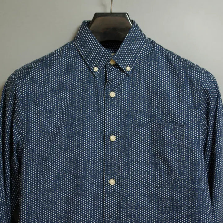 [BUNJANG] Club Monaco Navy Polka Dot Slim Fit Button-Down Shirt XS / 클럽모나코 도트패턴 셔츠 XS