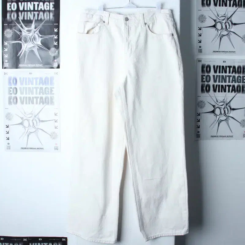 [BUNJANG] Musinsa Standard Cotton Pants Ivory / (M-L) 무신사 스탠다드 면바지 팬츠 아이보리 아메카지-2628