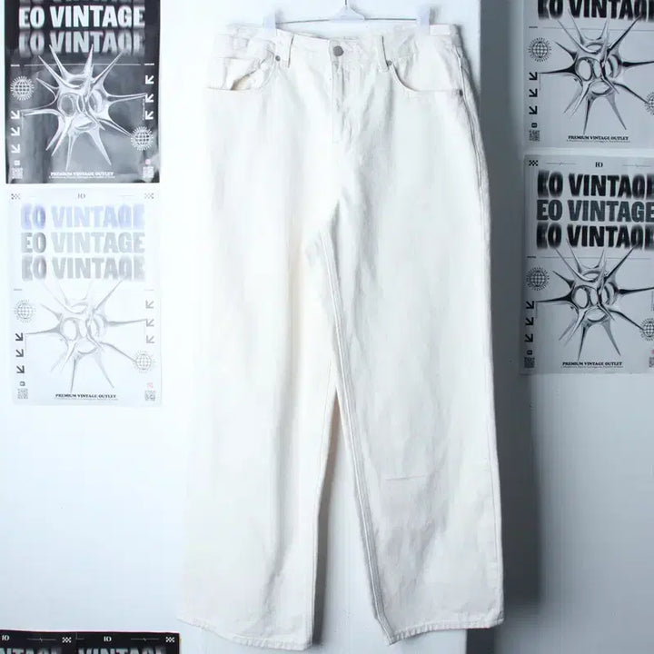[BUNJANG] Musinsa Standard Cotton Pants Ivory / (M-L) 무신사 스탠다드 면바지 팬츠 아이보리 아메카지-2628
