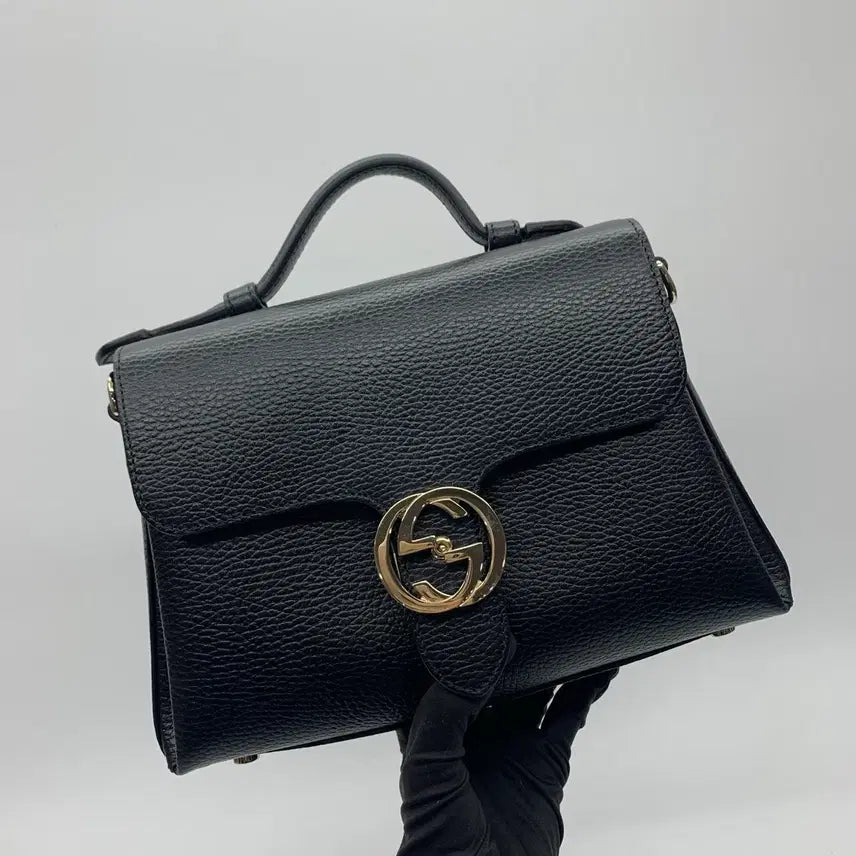 [BUNJANG] Gucci Interlocking Top Handle Bag Black 510302 / 267001300 구찌 인터로킹 탑핸들 블랙 가방 510302