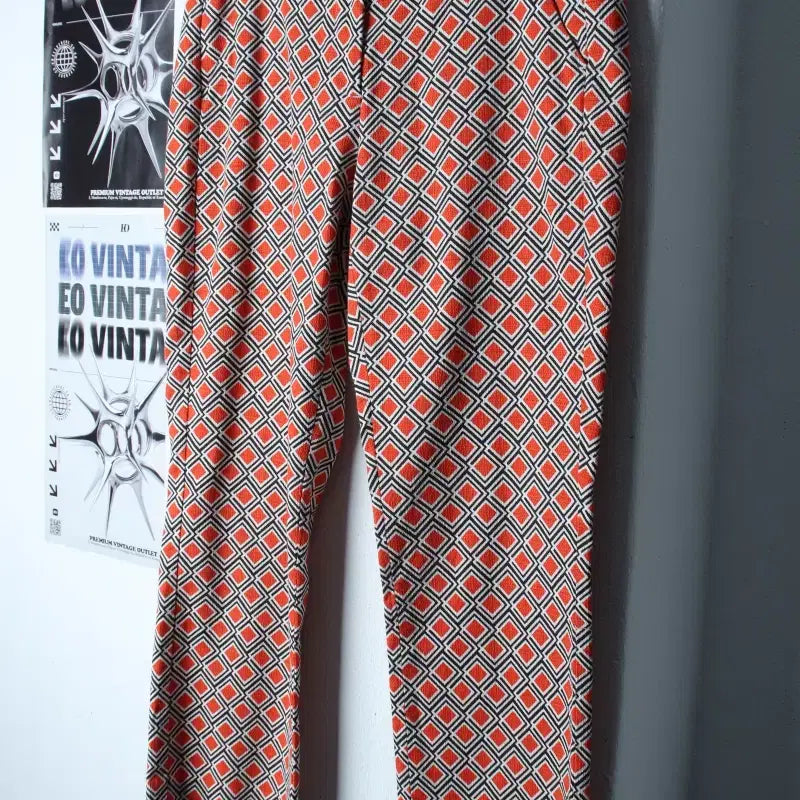 [BUNJANG] Max Mara Pattern Tweed Lightweight Slacks - Orange Limited Edition / W(L) 막스마라 슬랙스 경량 바지 패턴 트위드 오렌지 한정판-262B