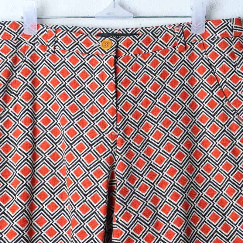 [BUNJANG] Max Mara Pattern Tweed Lightweight Slacks - Orange Limited Edition / W(L) 막스마라 슬랙스 경량 바지 패턴 트위드 오렌지 한정판-262B