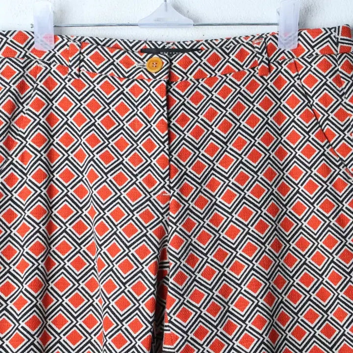 [BUNJANG] Max Mara Pattern Tweed Lightweight Slacks - Orange Limited Edition / W(L) 막스마라 슬랙스 경량 바지 패턴 트위드 오렌지 한정판-262B