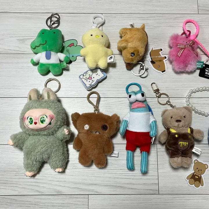 [BUNJANG] 10x Plush Keychain Bundle / 인형 키링 10개 일괄 7천원에 판매해용 (와사비베어, 우소우소짱 등)