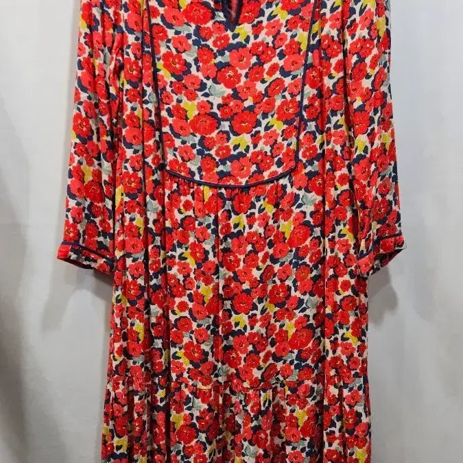 [BUNJANG] Cath Kidston Red Floral Print Dress SS4 / 캐스 키드슨 빨강 꽃프린트 원피스  ss4