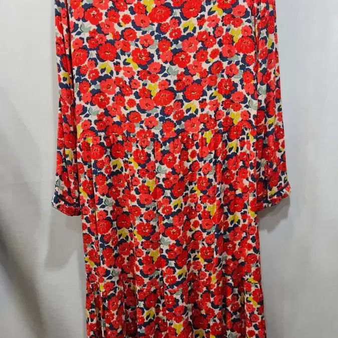 [BUNJANG] Cath Kidston Red Floral Print Dress SS4 / 캐스 키드슨 빨강 꽃프린트 원피스  ss4