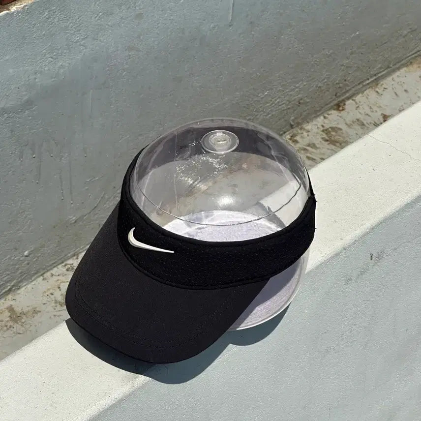 [BUNJANG] Nike Logo Black Sun Cap Visor Hat / [F] 나이키 로고 블랙 썬캡 썬바이저 모자