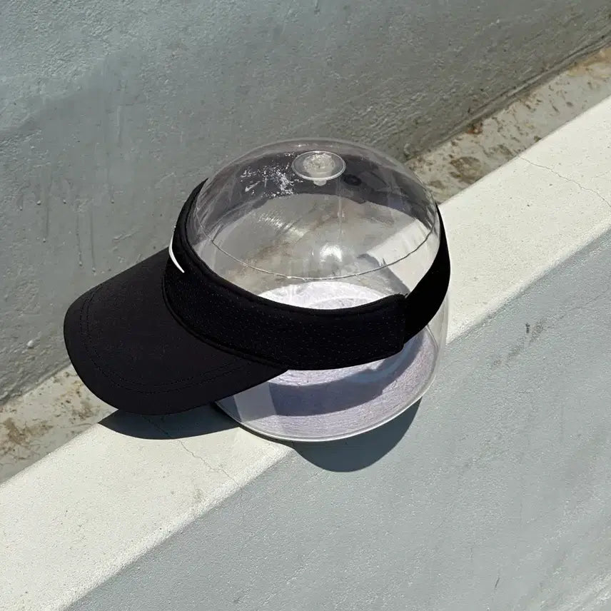 [BUNJANG] Nike Logo Black Sun Cap Visor Hat / [F] 나이키 로고 블랙 썬캡 썬바이저 모자
