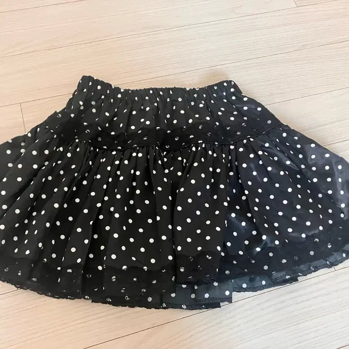 [BUNJANG] Polka Dot Latte Gal Skirt with Lace / 착샷(O) 로리타 땡땡이 도트 라떼갸루 스커트 치마 레이스 고스 로리