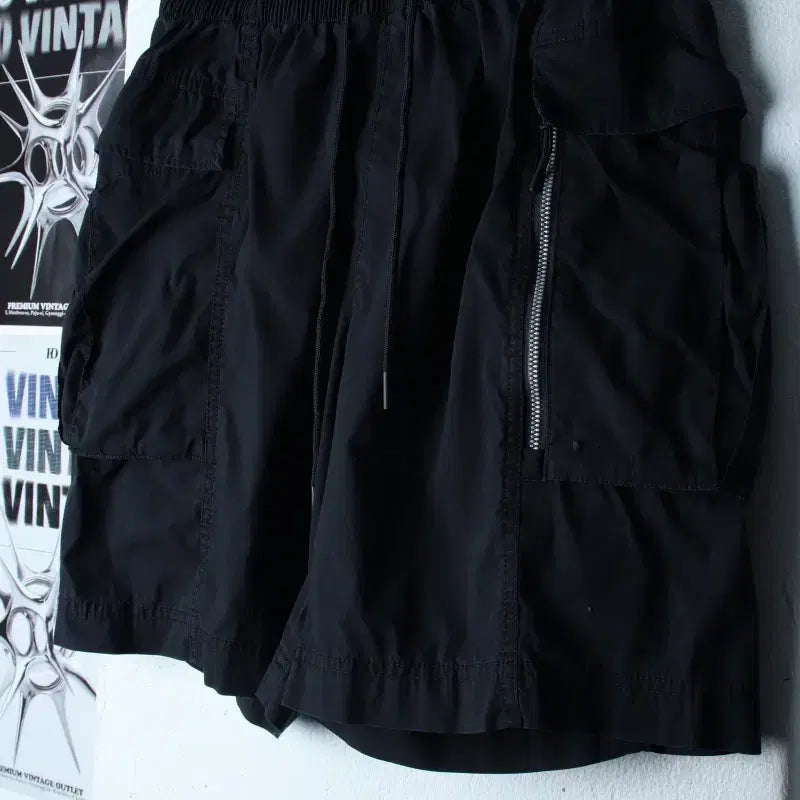 [BUNJANG] Nike Cargo Banding Shorts Black / (M) 나이키 반바지 팬츠 카고 밴딩 블랙 스트릿-2630