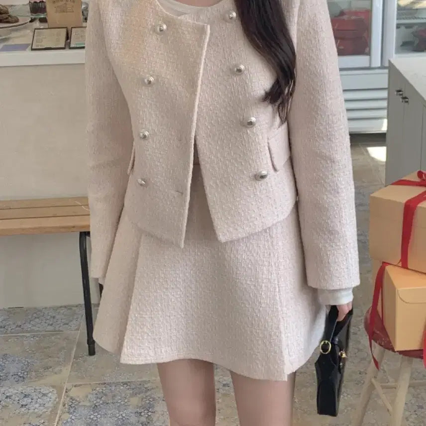 [BUNJANG] A.VEIN Tweed Jacket Pink / 새상품) 어베인 트위드자켓 핑크