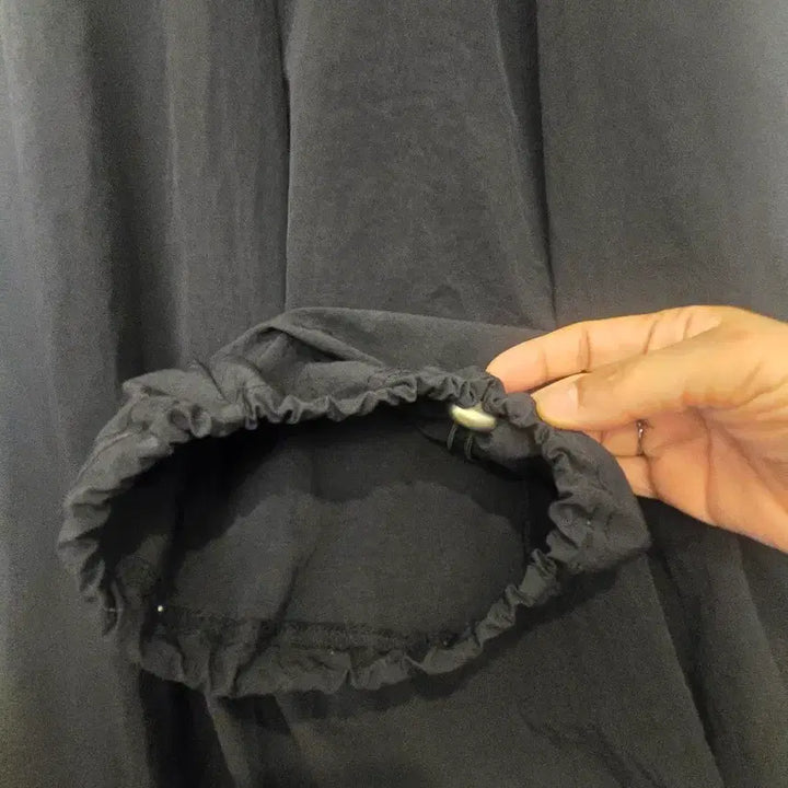 [BUNJANG] Black Adjustable Hem String Pants / 바스락 블랙 밑단조절 스트링  팬츠