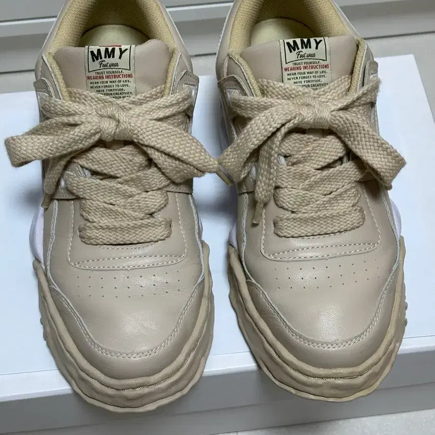 [BUNJANG] Mihara Yasuhiro Parker Leather Sneakers Beige EU43 / 미하라 야스히로 파커 레더 스니커즈 43사이즈 판매