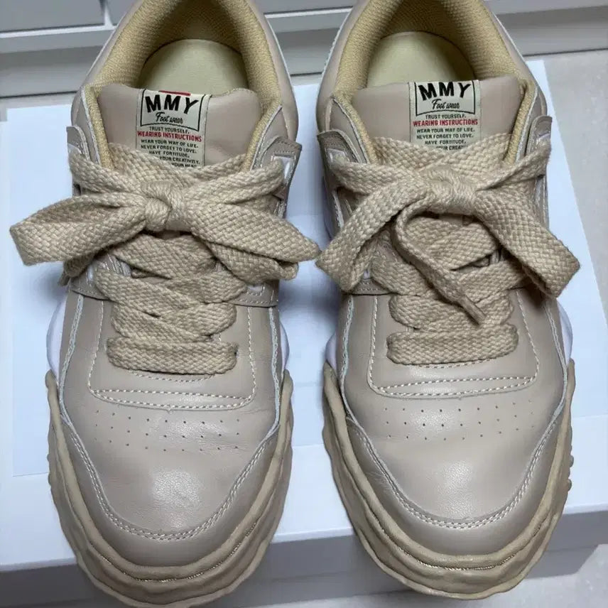 [BUNJANG] Mihara Yasuhiro Parker Leather Sneakers Beige EU43 / 미하라 야스히로 파커 레더 스니커즈 43사이즈 판매
