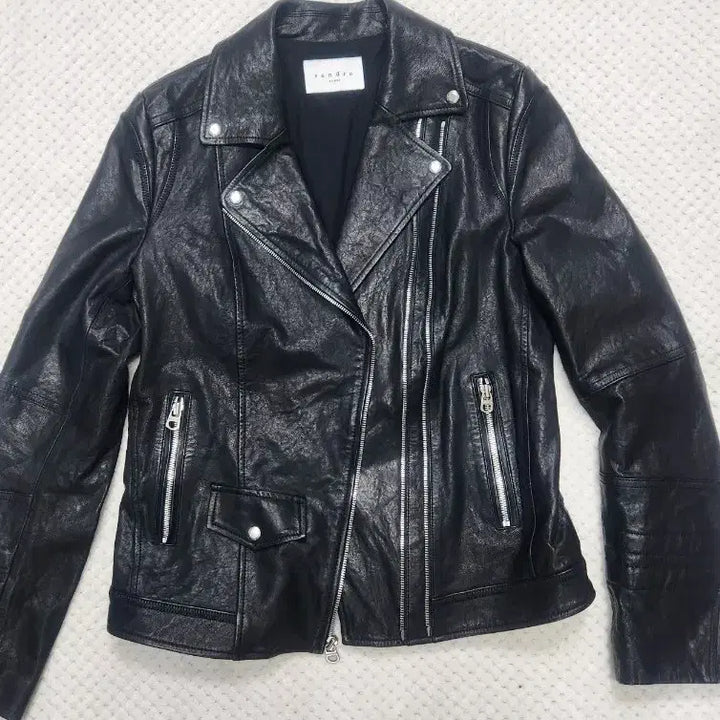 [BUNJANG] Sandro Black Leather Rider Jacket / 산드로 블랙 레더 라이더 자켓