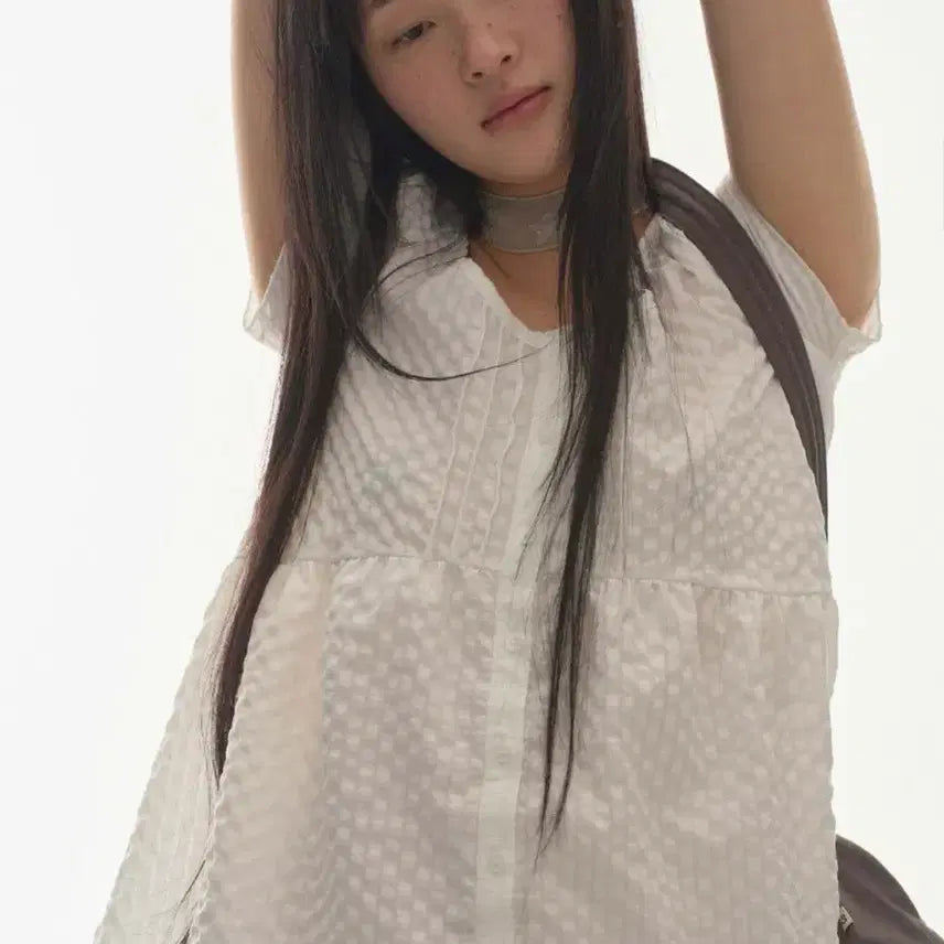 [BUNJANG] COYSEIO Pintuck Blouse White OS / COYSEIO 핀턱 블라우스 화이트 OS