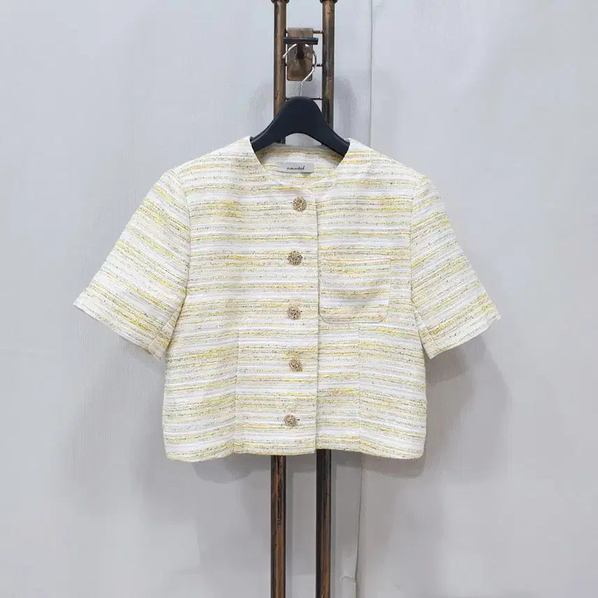 [BUNJANG] Nainkol Tweed Cropped Short-Sleeve Jacket / (JJ30053)nainkol 트위드 크롭 반팔자켓 F