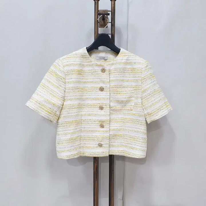 [BUNJANG] Nainkol Tweed Cropped Short-Sleeve Jacket / (JJ30053)nainkol 트위드 크롭 반팔자켓 F