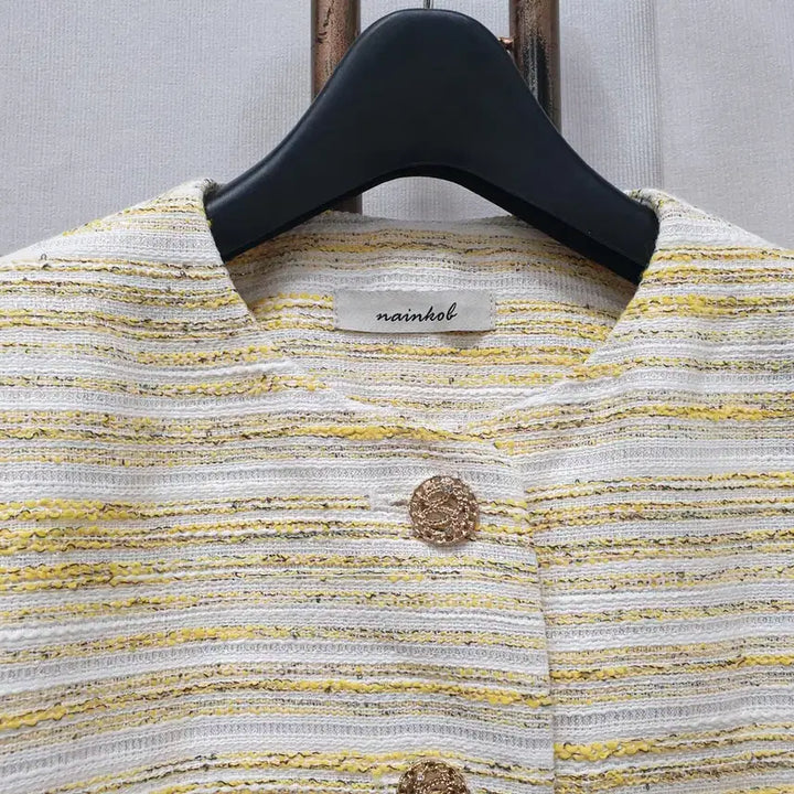 [BUNJANG] Nainkol Tweed Cropped Short-Sleeve Jacket / (JJ30053)nainkol 트위드 크롭 반팔자켓 F