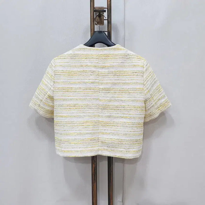 [BUNJANG] Nainkol Tweed Cropped Short-Sleeve Jacket / (JJ30053)nainkol 트위드 크롭 반팔자켓 F