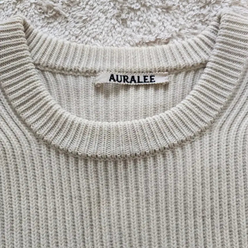 [BUNJANG] Auralee Super Fine Wool Rib Knit Oatmeal/Ivory / 오라리 울 립 니트