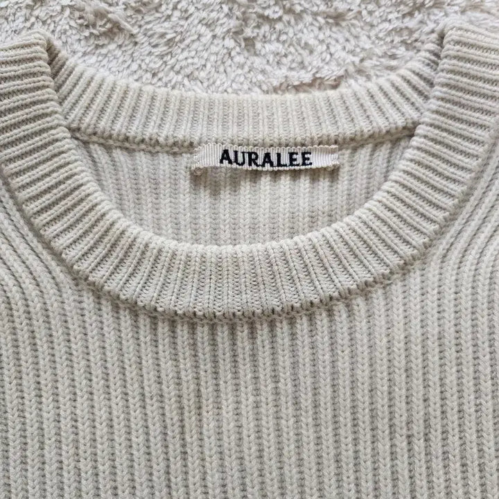 [BUNJANG] Auralee Super Fine Wool Rib Knit Oatmeal/Ivory / 오라리 울 립 니트