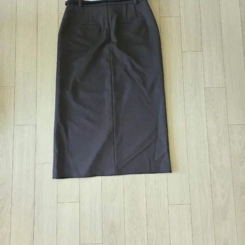 [BUNJANG] Belted H-line Skirt Dark Grey / 벨티드 h라인 스커트 다크그레이