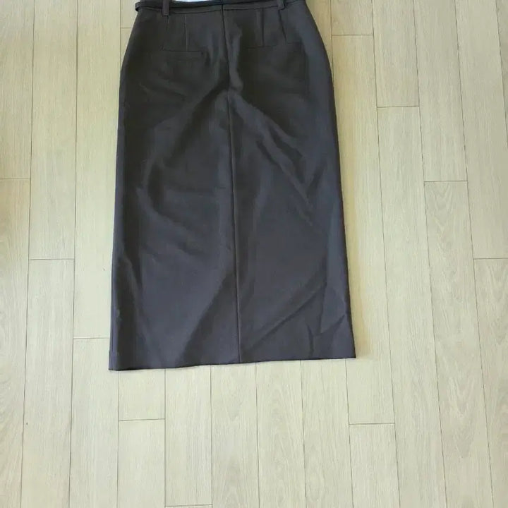[BUNJANG] Belted H-line Skirt Dark Grey / 벨티드 h라인 스커트 다크그레이