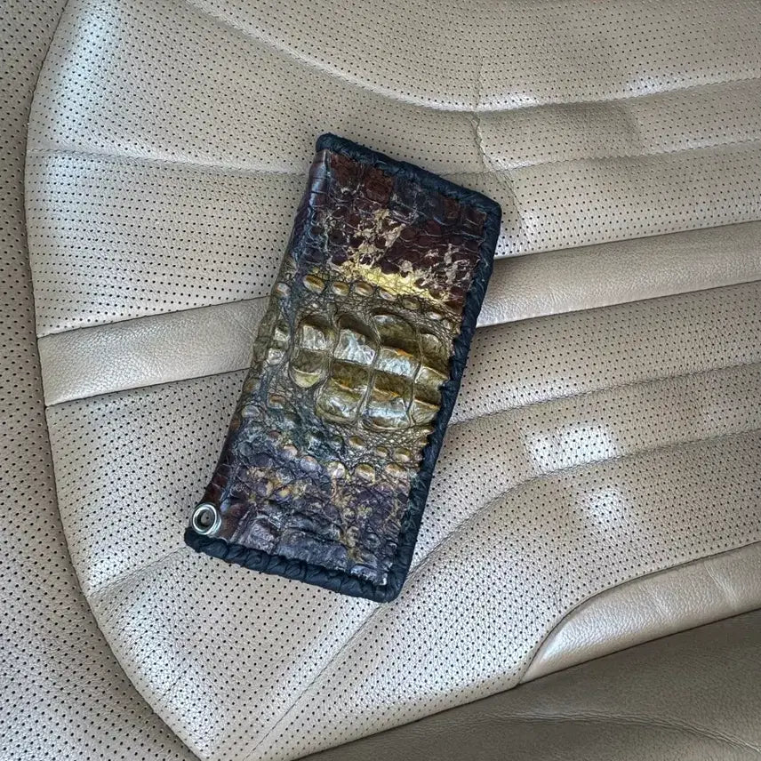 [BUNJANG] Genuine Crocodile Leather Bifold Wallet / 악어가죽지갑