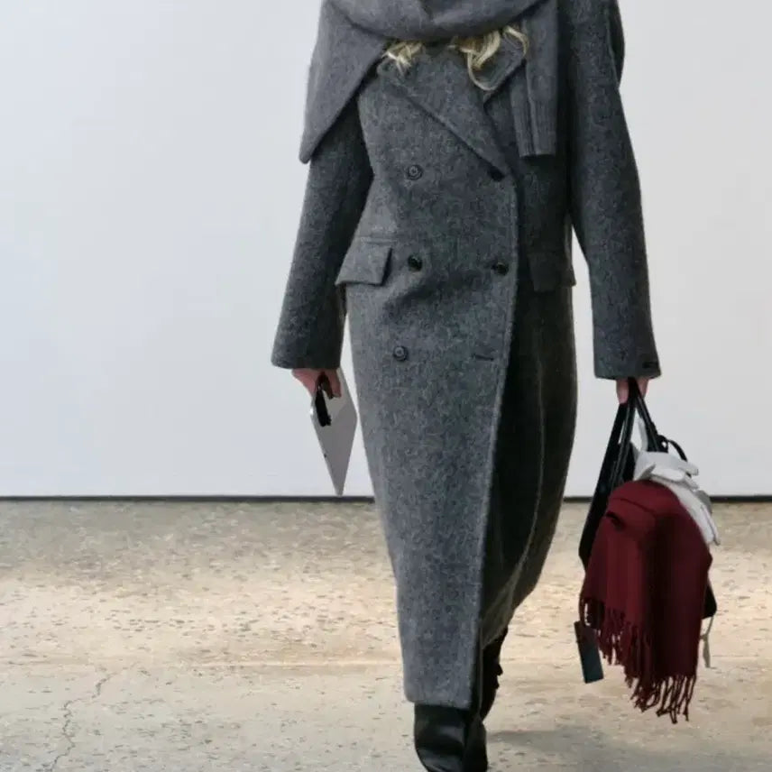 [BUNJANG] London Plot Vanilla Coat Charcoal / 런던플랏 바닐라 코트 차콜